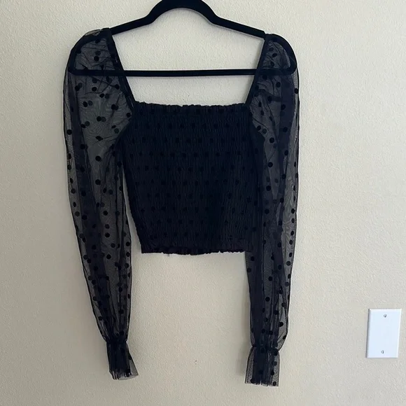Forever 21 Black Mesh Sleeve Blouse - Picture 6 of 6